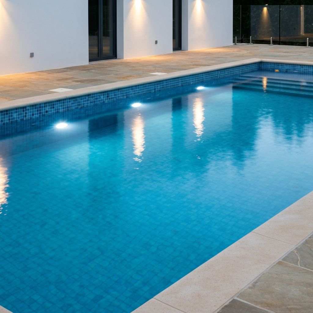 Piscina com mosaico renovado